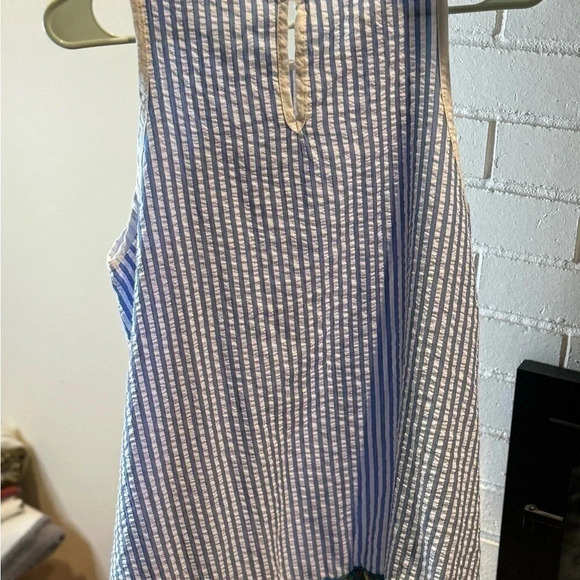 #61 Gorgeous Ces Femme Striped Sleeveless Top with Pom Pom Detailing Sz Large - Picture 8 of 10